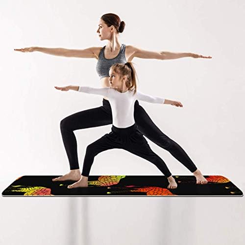 Kaymaz Yoga Matı Her Türlü Egzersiz, Yoga ve Pilates için Taşıma Askılı 1/4 inç Kalınlığında (72 x 24 x 6mm Kalınlığında) Turuncu Sarı