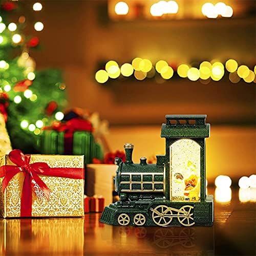 SHYOUXUAN Noel Kar Küresi Fener TrainGlitter, müzikal ve ışıklı USB Powered & Pil Kumandalı Müzik Kutusu Noel Ev Dekorasyon ve Hediye