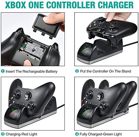 DinoFire Xbox One Denetleyici Şarj Cihazı Çift One S / One X Denetleyici Şarj Standı İstasyonu Uzaktan Oyun Denetleyicisi şarj doku