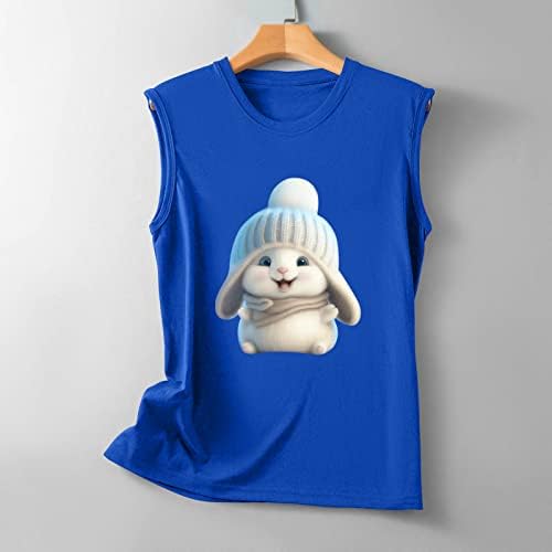Bayan Tankı Üstleri, Kadın Yaz Üstleri Kadınlar için 2023 Moda Sevimli Tavşan Atletik Giysiler Ekip Boyun Casual Gevşek Fit Gömlek