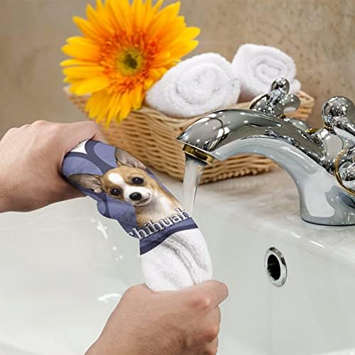 Chihuahua Köpek Pençe el havluları Yüz ve Vücut Yıkama Bezi Yumuşak Keseler için Sevimli Baskılı Banyo Mutfak Otel