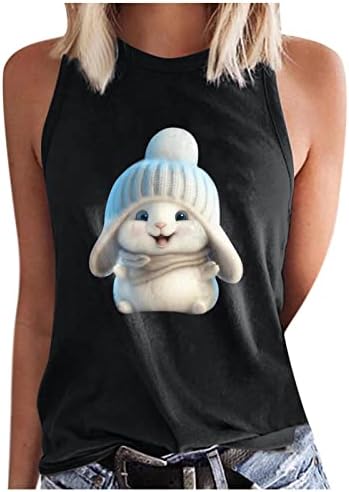 Bayan Tankı Üstleri, Kadın Yaz Üstleri Kadınlar için 2023 Moda Sevimli Tavşan Atletik Giysiler Ekip Boyun Casual Gevşek Fit Gömlek