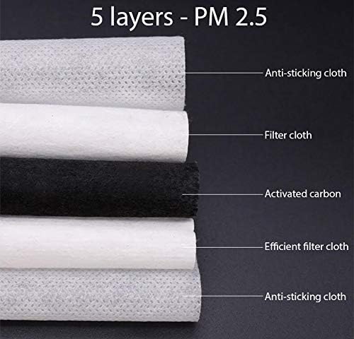 10 ADET Aktif karbon filtre PM2.5/5 Kat Değiştirme Anti Pus Filtreleri Kağıt Yetişkinler için