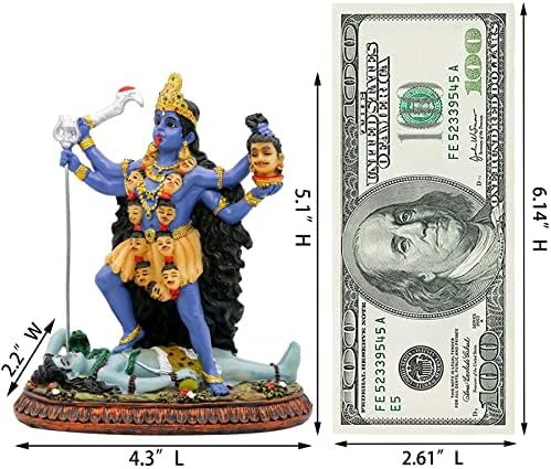Hindu Tanrısı Kali Ma Heykeli-Hindistan Tanrıçası Kali Bhavatarini Destroyer Heykeli Dekoratif Hindu Tanrıçası Zaman ve Ölüm Heykelcik