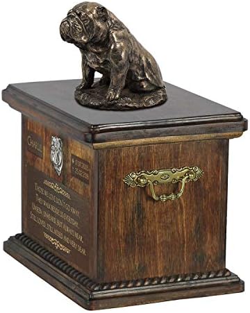 Bulldog Oturma 2, Köpek Külleri Anıtı Heykeli, Evcil Hayvan Adı ve Alıntı-artdog Personalized