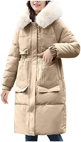 Kapşonlu Kış Kar Ceket Büyük Peluş Yaka Dış Giyim İpli Kapşonlu Aşağı Yastıklı Cep Ceket Ekmek Ceket Kadın Dış Giyim