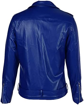 ADSSDQ Erkek Deri Ceket, Büyük Boy Kış Uzun Kollu Palto Kadınlar için Klasik Spor Gömme Suni Deri Ceket Zip