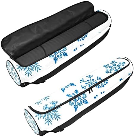 RATGDN Yoga Mat Çantası, Kar Taneleri egzersiz Yoga matı Taşıyıcı Tam Zip Yoga Mat Taşıma Çantası Ayarlanabilir Kayış ile Kadınlar