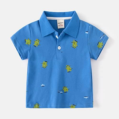 T Shirt Tarzı Yürümeye Başlayan Erkek Kız Kısa Kollu Paskalya Karikatür Tavşan Baskılı Çocuklar Üstleri T Shirt (0314H-Blue, 2-3 Yıl)
