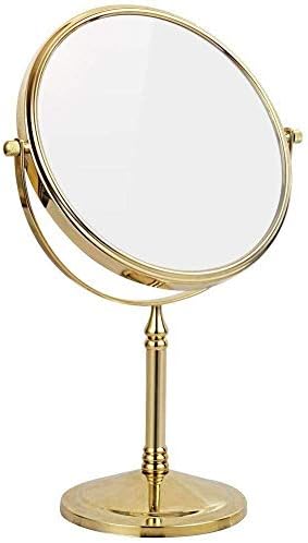 8 İnç Çift Taraflı Ayakta makyaj Aynaları 10X/7X / 5X / 3X Büyütme ve Düzenli Profesyonel 360 Dönen Pirinç makyaj masası aynası (Renk: