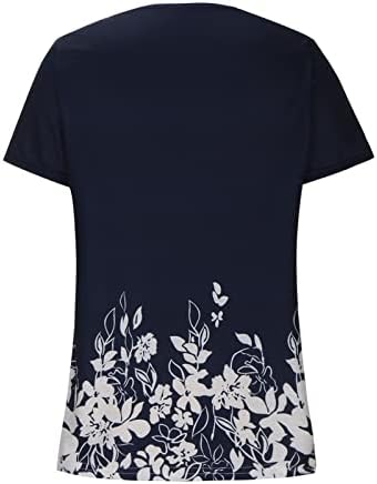 Tshirt Bayanlar 2023 Kısa Kollu Derin V Boyun Dantel Pamuk Degrade Çiçek Grafik Bluz Gömlek Genç Kızlar için CZ