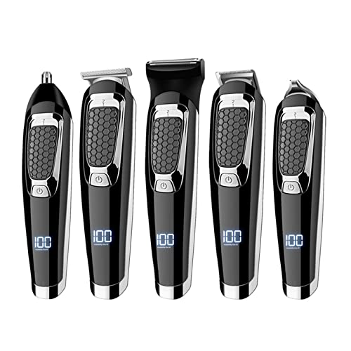 5 İn 1 Saç Kesme Makinesi, Elektrikli Saç Kesme Makası, Profesyonel Saç tımar kiti Temizleme Fırçası Erkekler için, Makası Aile Saç