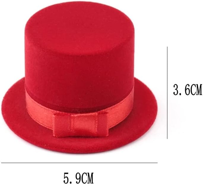 WODMB Kırmızı Siyah silindir şapka Mücevher Kutusu Kadife Alyans kolye kutusu Ekran Kutusu Hediye Konteyner Durumda Takı Ambalaj için