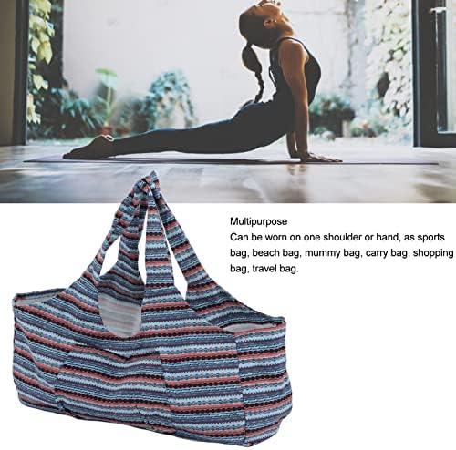 Tgoon Yoga Mat Çantası, Etnik Tarzı Spor Yoga Çantası Geniş Boy Tuval Hafif Zarif Dikişli Seyahat için