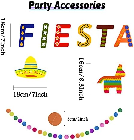 ZERODECO Fiesta Parti Süslemeleri, renkli Fiesta Banner Kağıt Hayranları Ponponlar Doku Kağıt Püskül Masa Örtüsü Çelenk Dize Fiesta