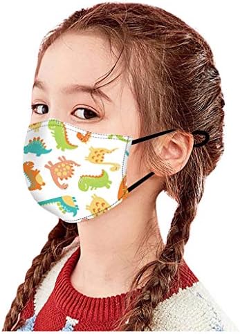 Zewuaı 5 Adet Çocuklar Kullanımlık Yüz Bandanalar Nefes Dikişsiz Ayarlanabilir Yüz Maskeleri Sevimli Baskı Bez Çocuk