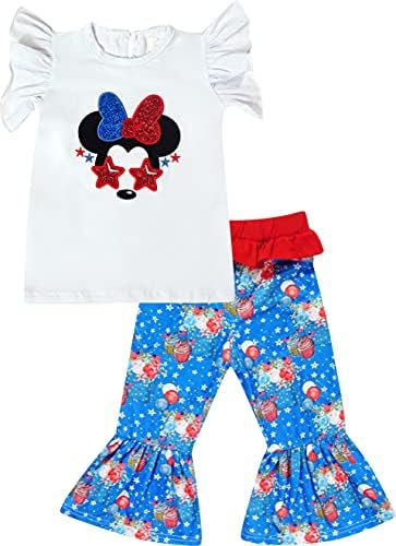 Bebek Yürümeye Başlayan Küçük Kızlar Butik Giyim Disney Inspired Fare Üst ve Pantolon Kıyafet Setleri