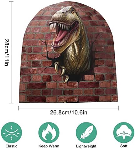 Dinozor tuğla duvar bere kap yumuşak sıcak tam kazak kap kafatası kap uyku şapka Unisex için
