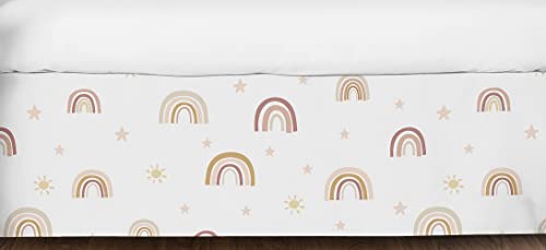 Tatlı Jojo Tasarımları Boho Gökkuşağı Kız Bebek Beşik Yatak Etek Kreş Toz Fırfır Allık Pembe Tozlu Gül Altın Sarı Leylak Rengi Kahverengi