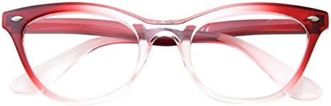 Kadın Güçlü Yüksek Büyütme Gücü okuma gözlüğü Şık Kedi Gözü Okuyucular (+4.00, Kırmızı Solmaya)
