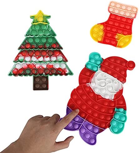 Sevimli 7 adet Noel Pop Fidget Oyuncak Paketi, çocuklar ve Yetişkinler için çorap doldurma olarak en iyi Noel Hediyesi. Pop Kabarcık