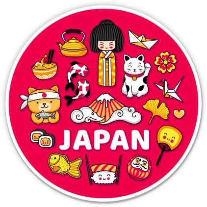 Japonya Kültürü Seyahat-3 vinil yapışkan - Araba Laptop için Su Şişesi Telefon-Su Geçirmez Çıkartma