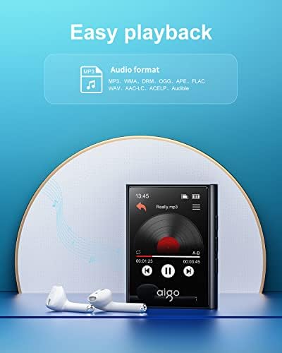 Bluetooth 5.0 özellikli MP3 Çalar, Kulaklıklı Taşınabilir Müzik Çalar, Dahili 32 GB Bellek, Ses Kaydı, FM Radyo, Pedometre, Mini Ultra