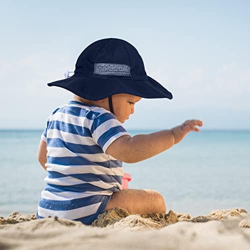 Poroka 4 Paket Bebek güneş şapkası UPF 50 + Güneş Koruma Ayarlanabilir Geniş Kenarlı Kova Şapka plaj şapkası Erkek Kız için
