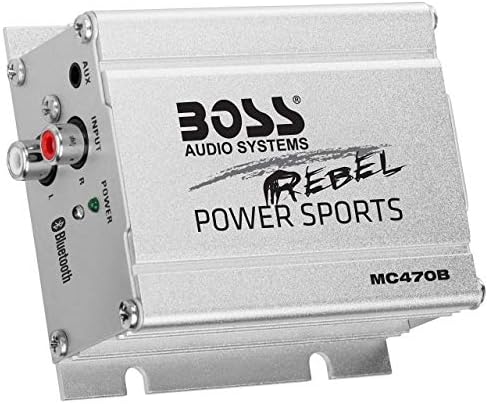 BOSS Ses Sistemleri MC470B Motosiklet Bluetooth Hoparlör Sistemi-D Sınıfı Kompakt Amplifikatör, 3 inç Hava Koşullarına Dayanıklı Hoparlörler,