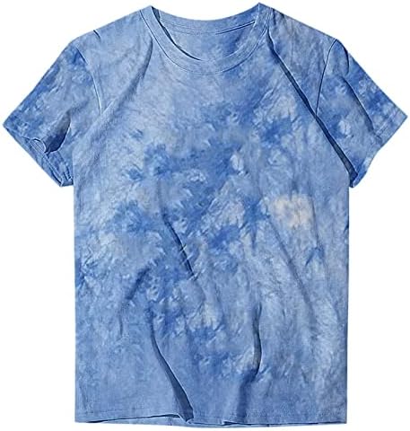 Gömlek Bayanlar Yaz Sonbahar Kısa Kollu Ekip Boyun Tekne Boyun Pamuk Kawaii Komik Kravat Boya Üst T Shirt Genç Kızlar için X2