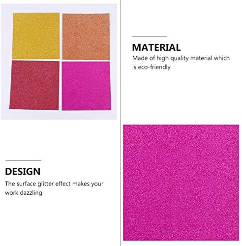 ABOOFAN Renkli Kart Stoğu Glitter Kart Stoğu Kağıt Kare Katlanır Kağıt Tek Taraflı Origami Sparkle Craft Düğün Tatil Doğum Günü Partileri