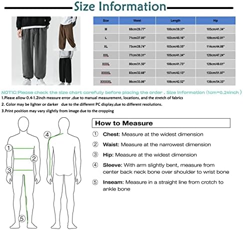 Sweatpants Erkekler için, Kadife Pantolon Artı Boyutu Baggy Harem Pantolon İpli Elastik Bel Joggers Cepler ile