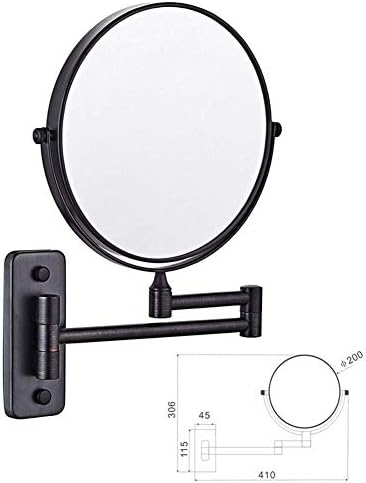 DEKİKA makyaj aynası Duvara Monte 8 inç İki Taraflı Döner Duvara Monte Ayna, Uzanan Katlanır Banyo Tıraş Kozmetik Makyaj aynası-3X
