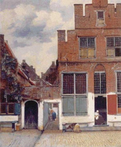 Scarlet Ayva VER003lg Küçük Sokak tarafından Johannes Vermeer Sayılan Çapraz Dikiş Grafik, Büyük Boy Sembolleri