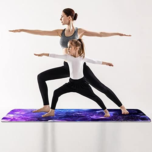 Yoga Mat, Ev Egzersiz için Yoga Paspaslar, Egzersiz Mat, Egzersiz Paspaslar, Pilates Mat, Galaxy Denizanası Mor Evren Desen