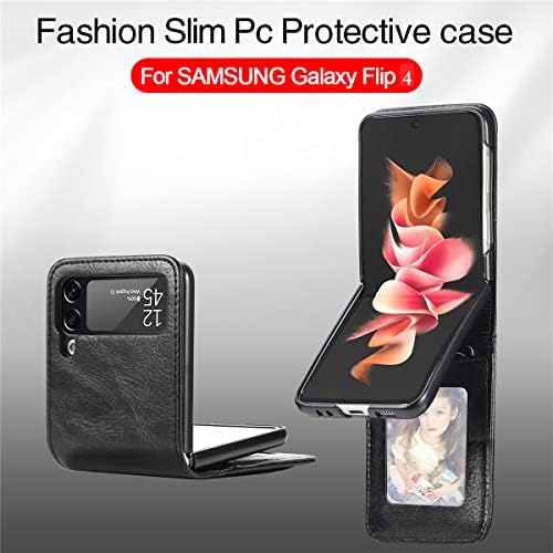 CCSamll için Samsung Galaxy Z Flip 4 Cüzdan Kılıf ile kart tutucu, iş Stil Premium Deri Kadın Erkek Koruyucu telefon Kılıfı Kapak için