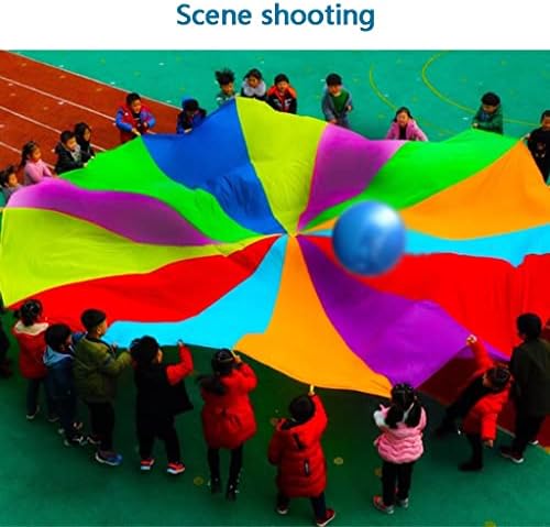LRPJ Gökkuşağı Oyun Paraşüt Çocuklar için, Çocuk Jimnastik Kooperatif Oyun için Kolları ile Açık Takım Oyunları, trambolin Kapak piknik