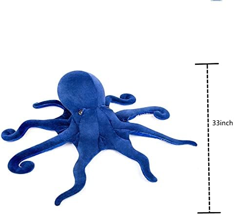 Minik Kalp Süper Gerçekçi Ahtapot peluş oyuncak, mavi Gerçekçi Gerçekçi Okyanus Dolması Sürüngen Bebek Yumuşak ve Sevimli Ahtapot Modeli
