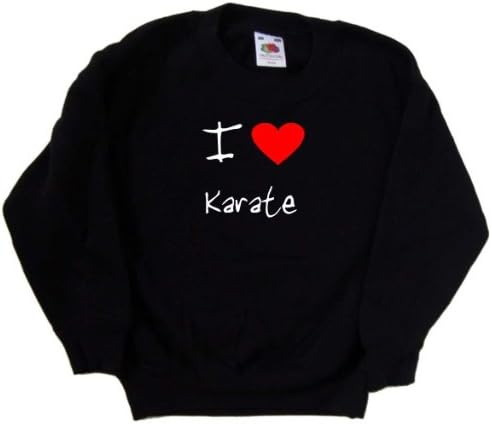 Seviyorum Kalp Karate Siyah Çocuk Sweatshirt