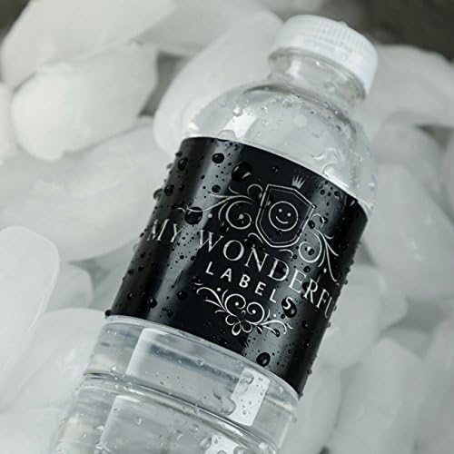 DesignThatSign 100 çuval bezi ve pazar ışıkları düğün yıldönümü nişan parti su şişesi etiketleri gelin duş