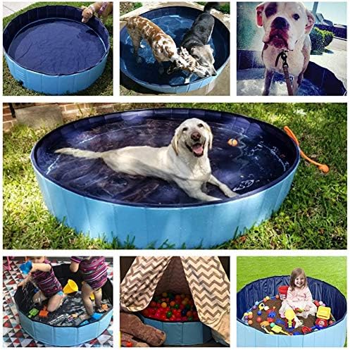 Yüzme Havuzu Taşınabilir PVC Pet Sığ Havuzu Küvet Kediler ve Çocuklar için, katlanabilir Köpek Pet Havuzu-Pet Banyo Havuzu Mavi 120x30