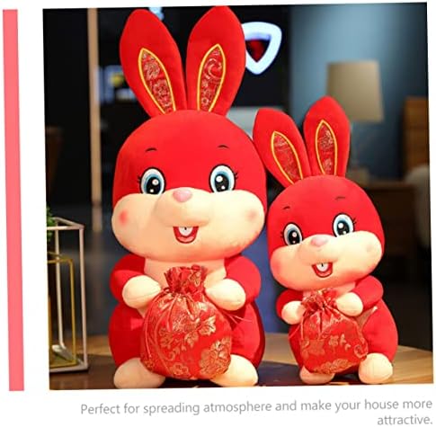 Yardwe Noel Yastıklar Yastık Çocuklar için Çin Süslemeleri Tavşan Yılı 2023 Şekil Tavşan peluş oyuncak Para Çantası Bebek Dekor Tavşan