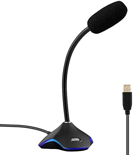 FZZDP usb'li mikrofon için led ışık ile pc bilgisayar Dizüstü Dizüstü Masaüstü Oyun Sohbet Gürültü Azaltma Mikrofon