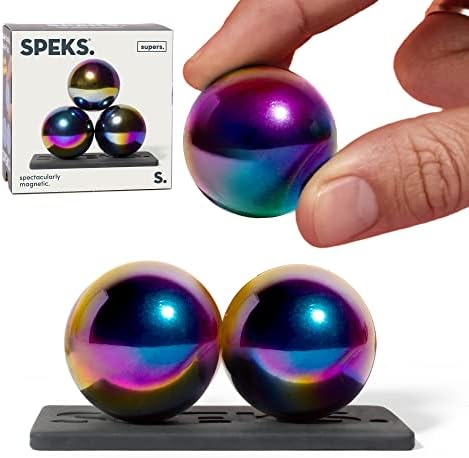 Speks Supers, 33mm Mıknatıslar Topları stres oyuncakları Yetişkinler için, Ekran Plakası ile 3 Set, büyük Ofis Masası Süslemeleri ve