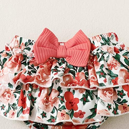 Yenidoğan Bebek Bebek Kız Giysileri Romper şort takımı Çiçek yaz kıyafetleri Sevimli Bebek Giysileri Kız