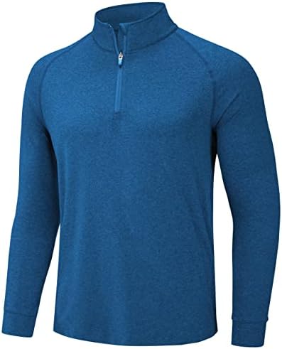 TACVASEN erkek 1/4 Zip Kazak Gömlek Güneş Koruma UPF 50 + Uzun Kollu Üstleri Hafif Atletik Performans T-Shirt