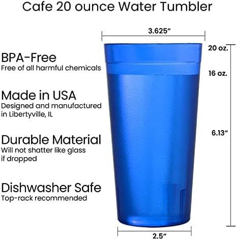 ABD Akrilik Kafe 20 ons Plastik Restoran Tarzı Hafif İstiflenebilir İçecek Bardakları / Yeniden Kullanılabilir, BPA içermez, ABD'de