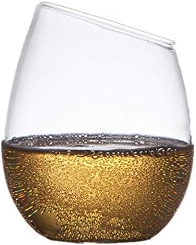 Viski bardağı Eğik Ayaksız cam kırmızı şarap şişesi Yuvarlak viski bardağı Yaratıcı Kişilik kokteyl bardağı Eski Moda Gözlük (Renk: