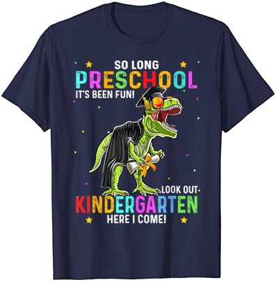 Çok Uzun Okul Öncesi Mezuniyet Sınıfı 2023 PreK Dinozor Çocuk Tişörtü
