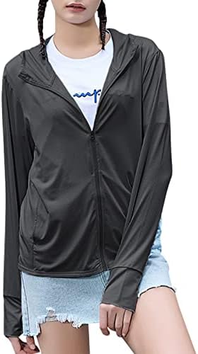 Kadın UPF 50 + UV güneş koruma giyimi Zip Up Hafif Hoodie Güneş Gömlek Yürüyüş Açık Performans Ceketler